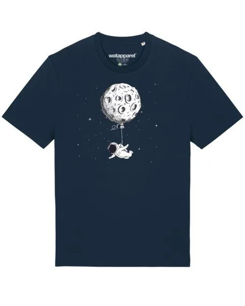 watapparel watapparel T-Shirt Unisex Funny Spaceman, French navy, – Produktbild 1 von 4