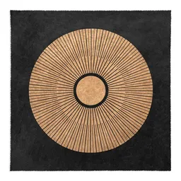 Veskor Cassiopeia Veskor Cassiopeia CENTRAL SUN Sonnen Linoldruck | 40 × 40 cm | Kupfer auf Schwarz – Produktbild 1 von 1