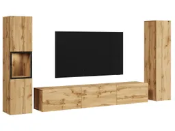 Home affaire Wohnwand BERLIN III, Vitrine Türschlag links/rechts wechselbar, (Komplett-Set, 3-St), moderne grifflose Mediawand Breite 260 cm, Vitrine mit Verglasung – Produktbild 1 von 1