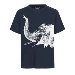 HANDGEDRUCKT HANDGEDRUCKT "Elefant" Unisex T-Shirt aus reiner Baumwolle (kbA) – Produktbild 1 von 1