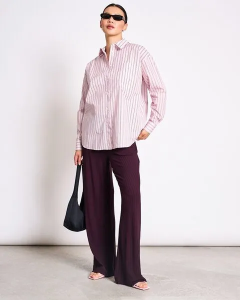 JAN N JUNE JAN N JUNE Oversized Baumwoll Bluse MAMRO, Light orchid striped, – Produktbild 1 von 4