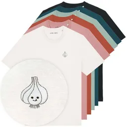 LIGARTI Besticktes T-Shirt – Knoblauch – LIGARTI Tiermanufaktur – Produktbild 1 von 1