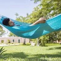 MacaMex MacaMex Mexikanische Netzhängematte Matrimonial Baumwolle, Cielo (hellblau), – Produktbild 1 von 1