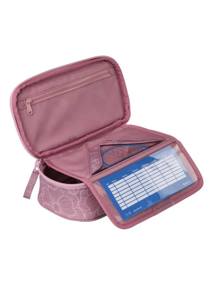 Satch Satch Federmäppchen Schlamperbox, (1-tlg), inklusive Geodreieck und Stundenplan, Rosa, – Produktbild 4 von 4