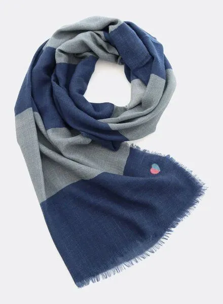 Djian Djian Schal aus Merino-Wolle – COLORS – mulesingfrei, Blau, – Produktbild 2 von 3