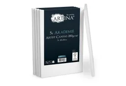 Artina Keilrahmen Akademie Leinwand, 20x30cm, Weiß, 5er Set, FSC, 100% Baumwolle, Canvas, 280 g/m², vorgrundiert, Galerieheftung & gefaltet – Produktbild 1 von 1