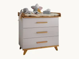 Wickelkommode "Lunda" | H99xB89xT80 cm | weiß/gelaugt – Produktbild 1 von 1
