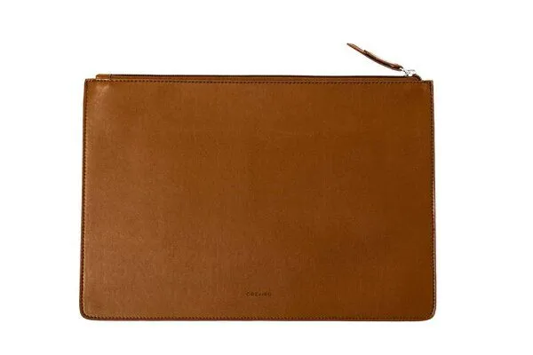 GREVIRO GREVIRO Dokumentenmappe aus Kaktusleder (vegan) - passend auch für MacBook, iPad & Co., Camel (braun), – Produktbild 2 von 4