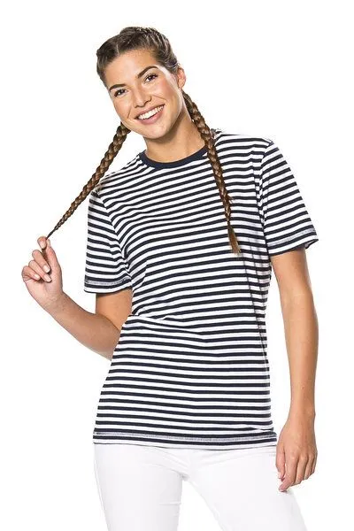 Greenspired Greenspired Umweltfreundliches Streifen T-Shirt aus 100 % Biobaumwolle, S-3XL, Navyblau-weiss, – Produktbild 1 von 1