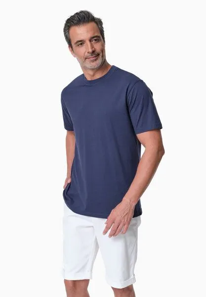 ORGANICATION ORGANICATION TAYLANN | Basic T-Shirt aus Bio-Baumwolle, Navy, – Produktbild 3 von 4