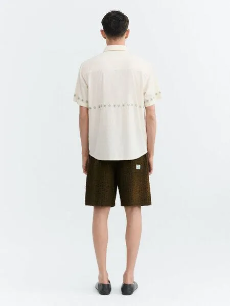 thinking mu thinking mu Herren Shirt - Embroidery Tom - aus Bio-Baumwolle, Pannacota (offwhite), – Produktbild 3 von 3