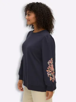 sheego Sweatshirt tiefblau-malve – Produktbild 1 von 1