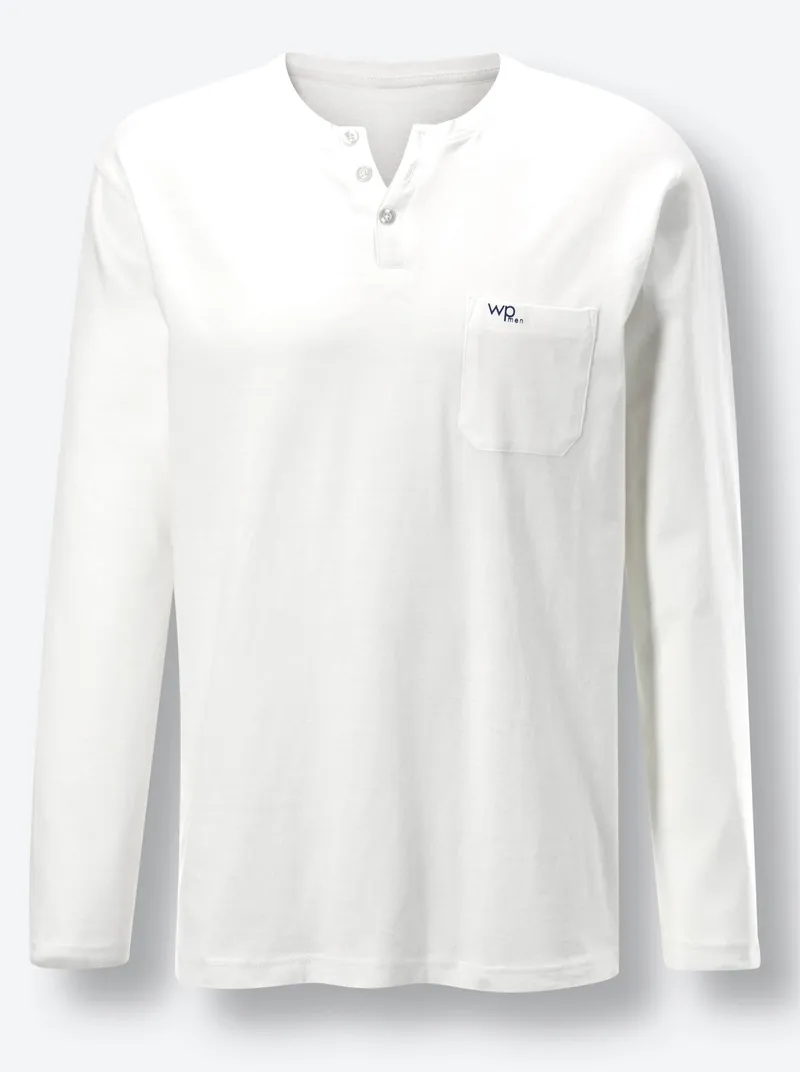 wäschepur men Schlafanzug-Shirt ecru, Ecru, – Produktbild 2 von 2