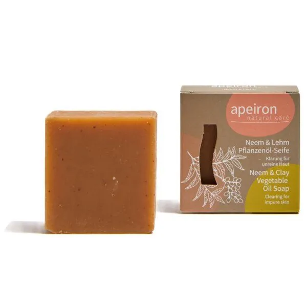 Apeiron Apeiron Pflanzenöl-Seife Neem & Lehm 100g – Produktbild 3 von 4