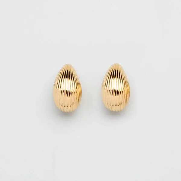 fejn jewelry fejn jewelry Ohrstecker 'riffle drop', Gold, – Produktbild 1 von 3