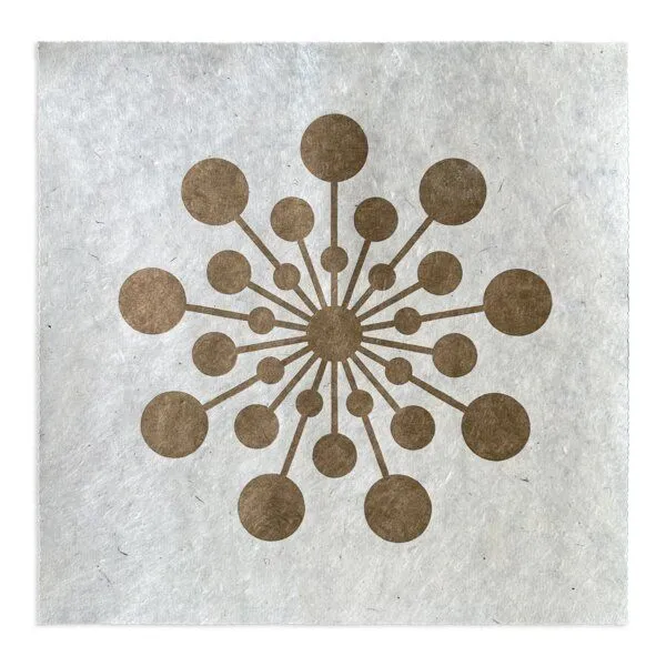 Veskor Cassiopeia Veskor Cassiopeia STARBURST Kornkreis Linoldruck | 40 × 40 cm | Gold auf Naturweiß – Produktbild 1 von 4