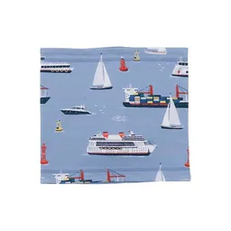 Walkiddy Loop-Schal Hellblau Marine Adventures Schiffe-Allover Bio-Baumwolle GOTS – Walkiddy – Produktbild 1 von 1