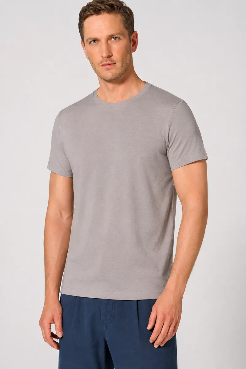 HempAge Hempage Herren vegan T-Shirt Slim Fit Schlammbraun, Braun, – Produktbild 2 von 2