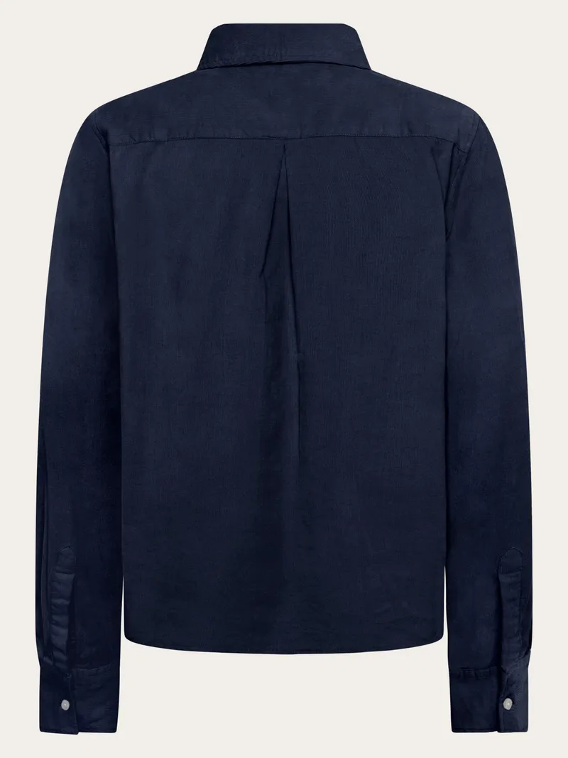 KnowledgeCotton Apparel KnowledgeCotton Apparel Damen vegan Hemd Damen Corduroy Total Eclipse Navy, Extra dunkelblau, – Produktbild 2 von 2