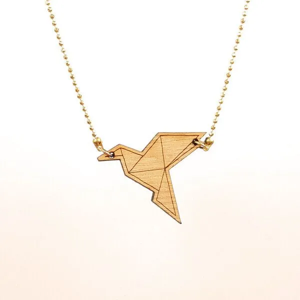 all the things we like all the things we like Kette mit Holzanhänger Kranich – Produktbild 1 von 2