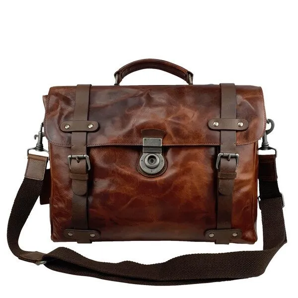 manbefair manbefair Aktentasche Winston Leder, Dalian-braun, – Produktbild 1 von 4