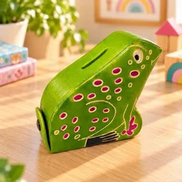 Janselo Frosch Kinder-Spardose aus Shanti-Leder in Grün – Produktbild 1 von 1