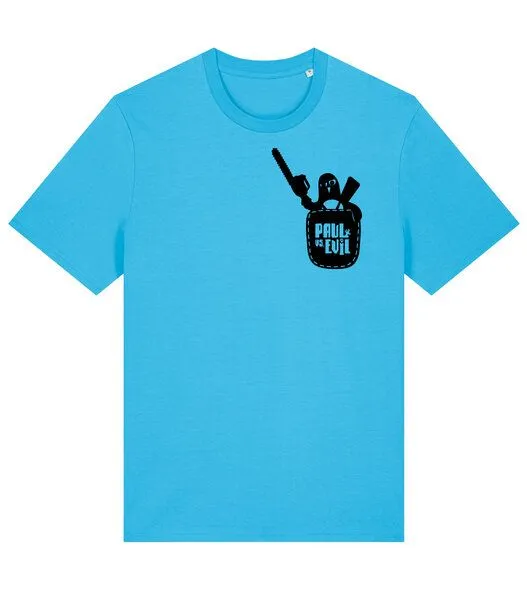 päfjes päfjes Pinguin Paul vs. Evil - Fair Wear Männer Bio T-Shirt, Blau (azur), – Produktbild 2 von 4