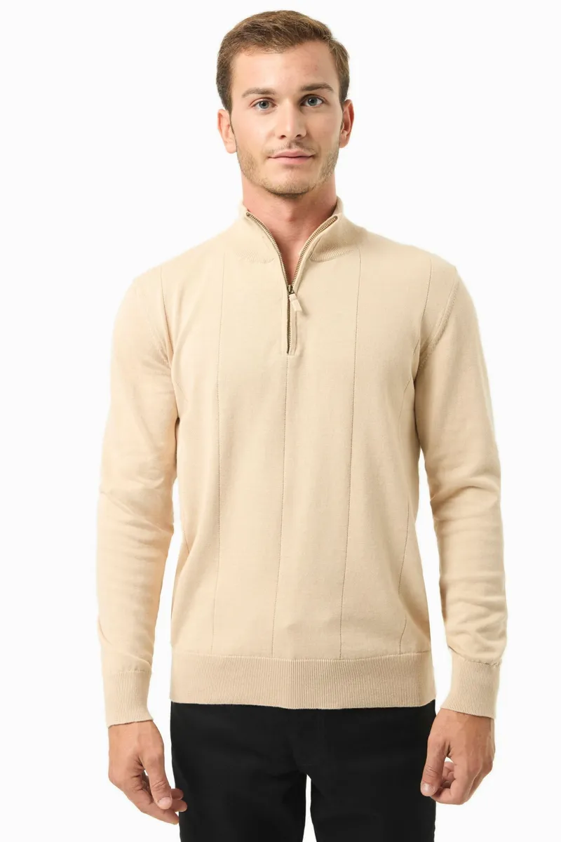 ORGANICATION ORGANICATION Herren vegan Troyer Pullover Beige, Beige, – Produktbild 2 von 2