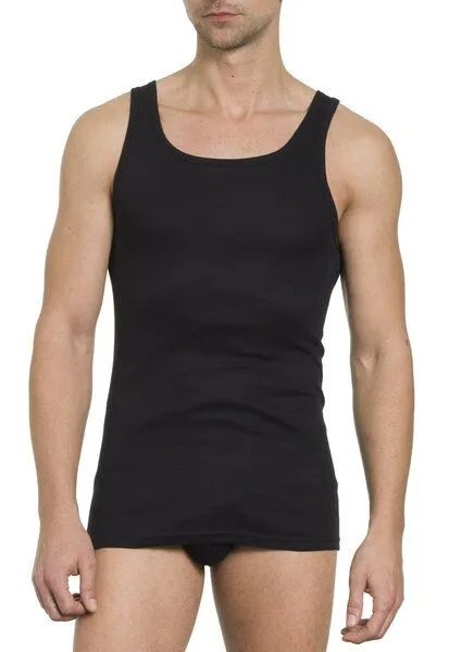 Haasis Bodywear Haasis Bodywear Herren Unterhemd Feinripp Doppelpack, Schwarz, – Produktbild 4 von 4