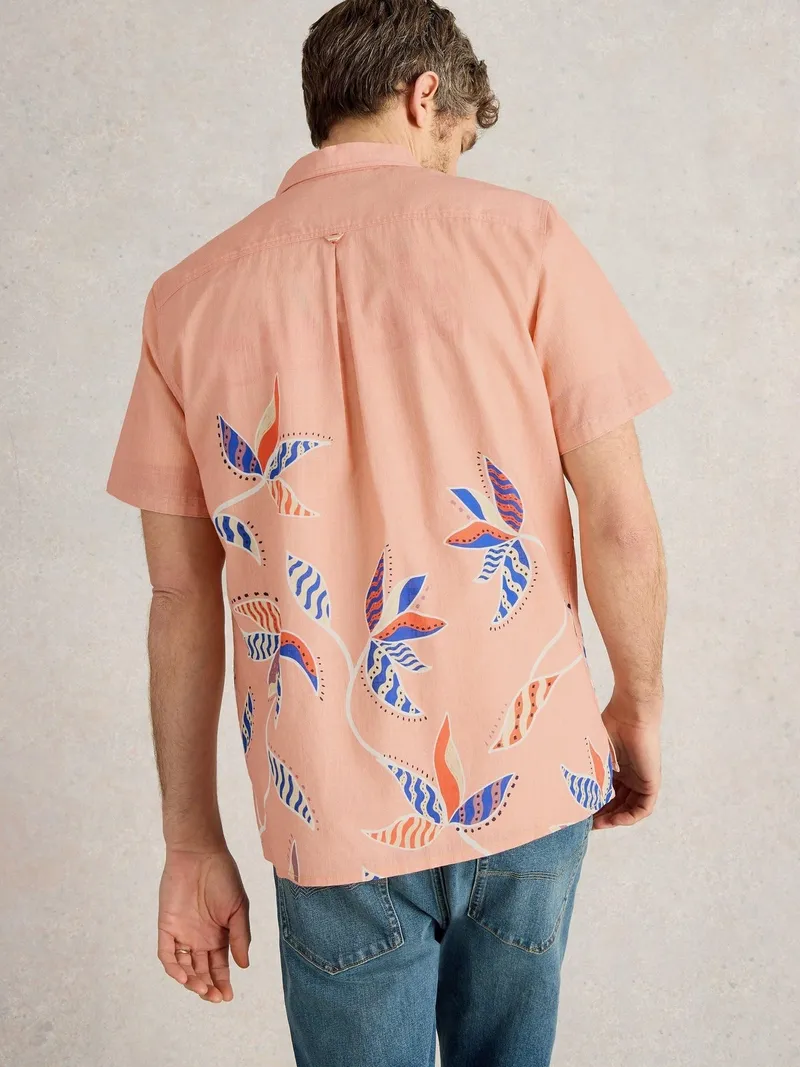 White Stuff Hemd Finsbury mit Blätterprint - L, Rosa print, – Produktbild 4 von 4