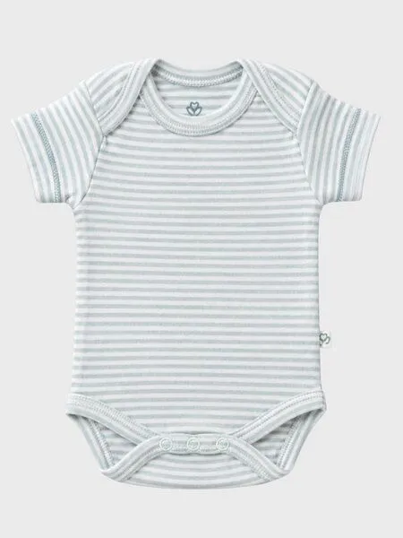 OrganicEra OrganicEra Bio-Kurzarm Babybodys für Neugeborene, 2-teiliges Set, Aqua melange (grün), – Produktbild 3 von 3