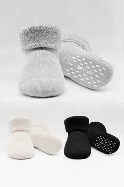 bistyle bistyle Kurzsocken (3er Pack), Frottee-Innen ABS Anti-Rutsch;Plüsch;GOTS – Produktbild 1 von 1