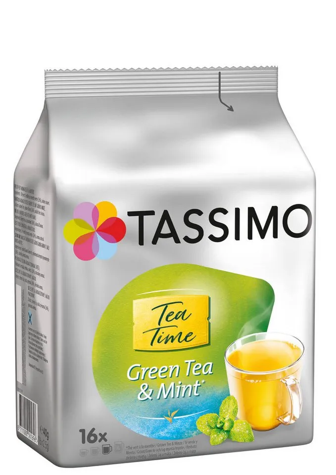 Tassimo Tassimo Tee Kapseln Tea Time Grüner Tee Minze T Discs 5x16 Teekapseln, (Packung, 5er Pack) – Produktbild 3 von 5