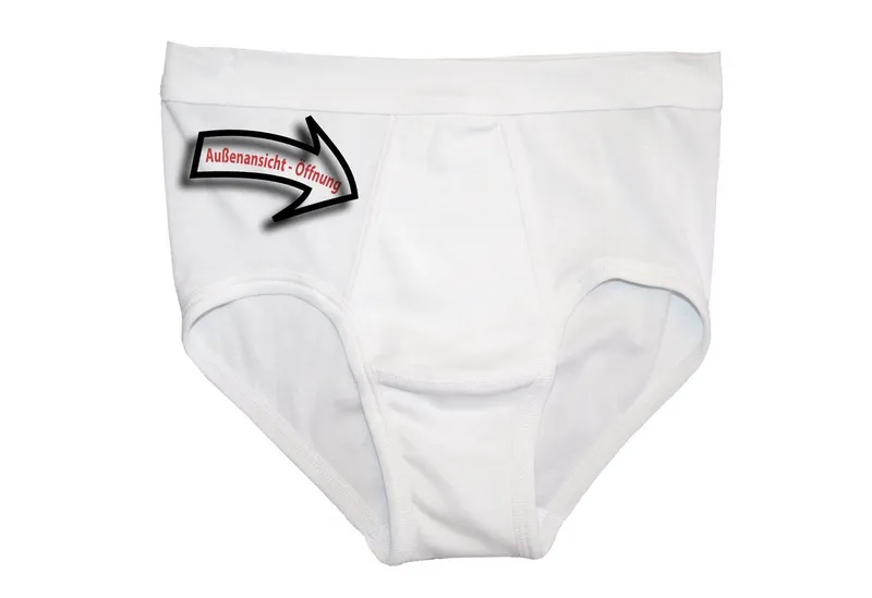 HERMKO Slip Briefs mit Eingriff,Bio-Baumwolle, breiter Weichbund, körpernah, große Größen, Weiß, – Produktbild 5 von 5