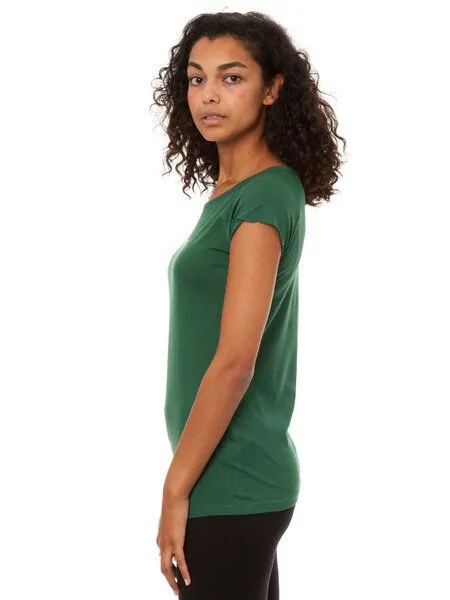 FellHerz FellHerz Damen T-Shirt Blumenbuch Bio Fair, Scarab green (grün), – Produktbild 3 von 4