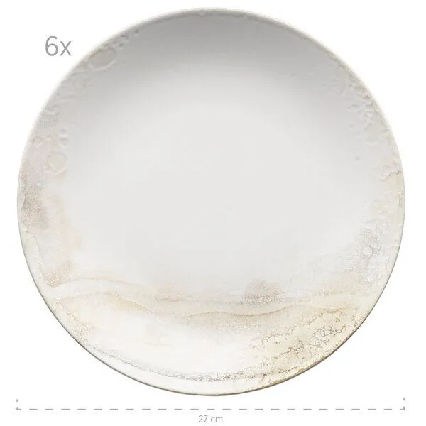 Mäser Mäser Teller-Set 18-tlg. "Ossia" Steinzeug, Creme, – Produktbild 4 von 5