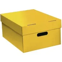 Aufbewahrungsbox "Color" aus Recyclingkarton, groß 30 x 43 x 19,5 cm, gelb – Produktbild 1 von 1