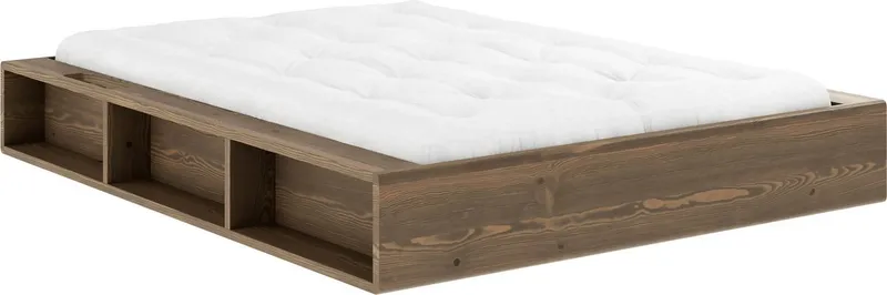 Karup Design Stauraumbett Ziggy Bed, Stauraumbett, FSC®-zertifiziertes Massivholz made in Europe (Erhältlich für Matratzen Breite 90, 120, 140, 160 oder 180 cm), mit 3 Ablagen, inklusive Lattenrost, ohne Matratze, mehrere Farben, Braun, – Produktbild 4 von 8