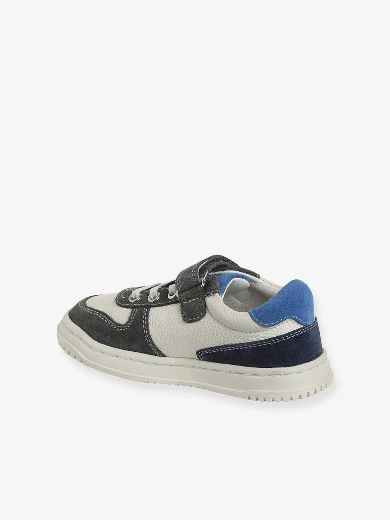 Vertbaudet Kinder Ledersneakers mit Anziehtrick und elastischer Schnürung set, Set weiß, – Produktbild 3 von 4