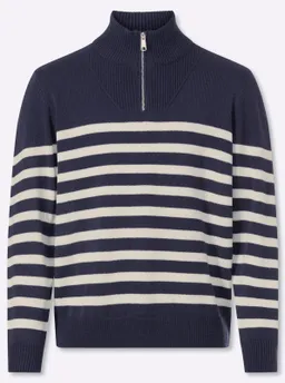 marco donati Langarm-Pullover marine-ecru-gestreift – Produktbild 1 von 1