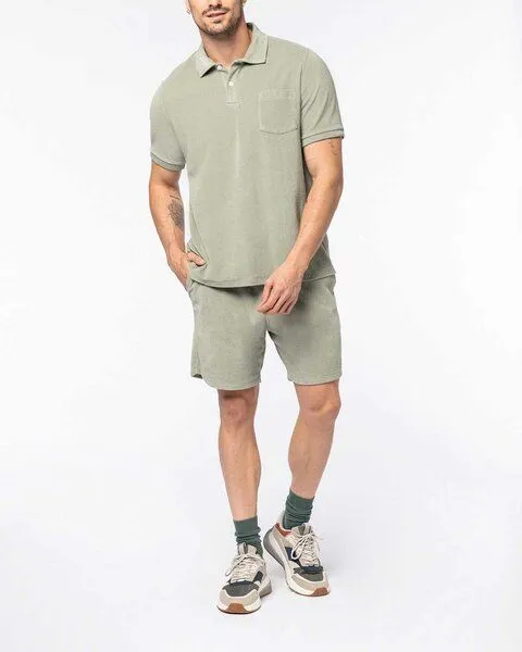 YTWOO YTWOO Terry Towel Herrenshorts aus Bio-Baumwolle/recyceltem PET | Made in Portugal, Graugrün, – Produktbild 1 von 4