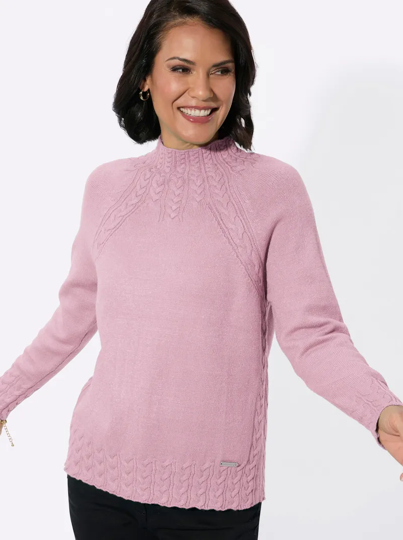 Witt Stehkragenpullover rosé, Rosé, – Produktbild 2 von 2