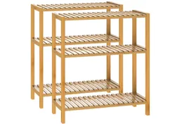 Casaria® Casaria® Standregal, Regal Stehend Holz 3 Ablagen 30kg Belastbar Schmal Küche Klarlack – Produktbild 1 von 1
