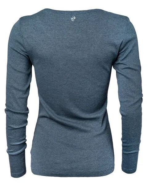 Alma & Lovis Alma & Lovis Ringel-Jerseyshirt aus Bio-Baumwolle | Melange Shirt, Dunkelgrün, – Produktbild 2 von 2
