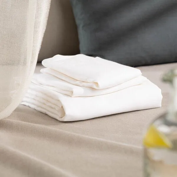 nahtur-design nahtur-design Sommer-Leinenbettwäsche | 100% Bioleinen | ungefärbt, Weiß, – Produktbild 3 von 4