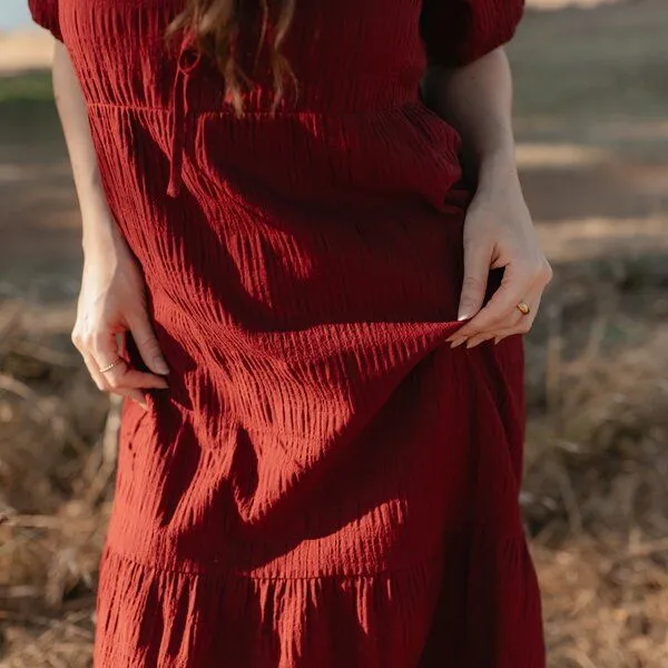 NORDLICHT NORDLICHT Kleid Silva aus Bio-Baumwolle, Rot, – Produktbild 3 von 4