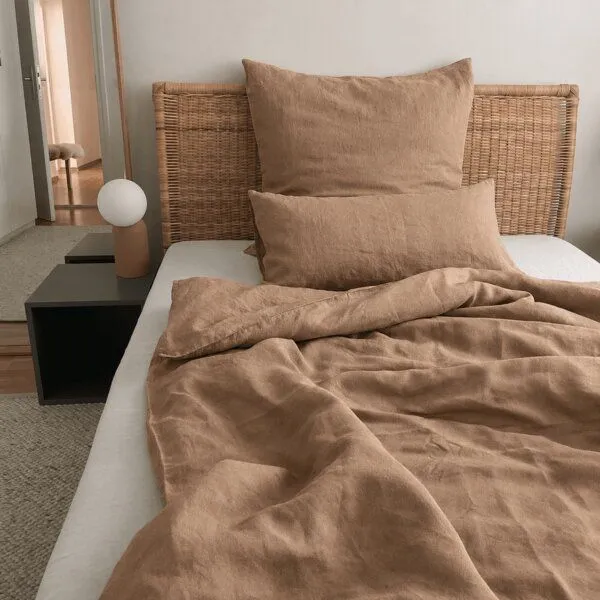 nordery nordery Bettwäsche-Set | 100% europäisches Leinen | Stonewashed, Taupe, – Produktbild 1 von 4