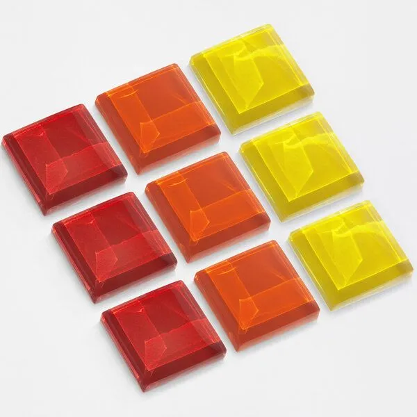 ALEXASCHA ALEXASCHA Magnet Set aus Upcycling Glas • 9 starke Magnete für den Kühlschrank • ideal zum Verschenken, Flammenfels, – Produktbild 1 von 4
