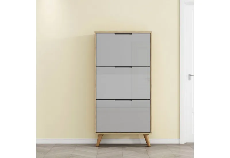 OTTO home Schuhschrank Lund FSC-zertifiziertem Holz, ABS-Kanten, Breite 62 cm, Grau, – Produktbild 2 von 5