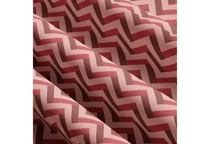 Leonado Vicenti Bettwäsche Baumwolle 135x200 cm und 155x220 cm, Jersey, 2 teilig, Zick Zack Muster, Ganzjährig verwendbar, Rosa|rot, – Produktbild 4 von 5